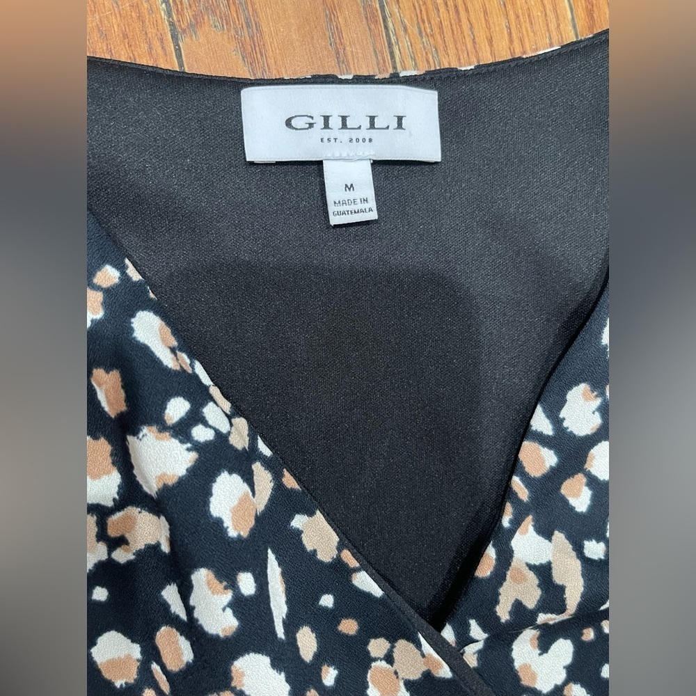 Gilli Black Dress with White and Tan Floral Pattern - Picture 2 of 10